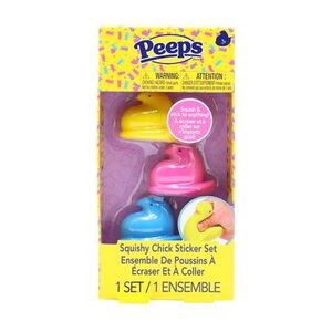SOLD— Peeps Squishy Chick Sticker Set - Yellow, Pink, Blue